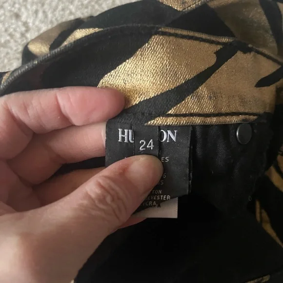 Hudson Nico Black & Gold Zebra Print Jeans Size 24 - Picture 6 of 12